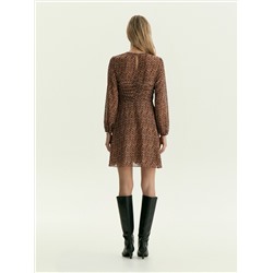 Платье по колено с абстрактным принтом, PL1750/cur