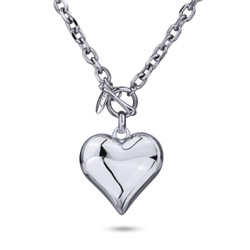 Кулон Сердцебиение (4, 2см; покрытие родий) 90см, Есть комплект