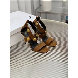 Эффектные босоножки на высоком каблуке с перекрестными ремешками и металлическими пряжками  БАЛТМЕЙ*Н