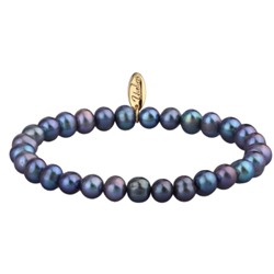 Браслет (жемчуг бензиновый 7-8мм; покрытие золото), Есть комплект