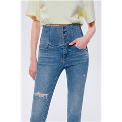 Vaquero skinny fit de tiro alto Azul claro