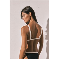 Top bikini triangular push up B&W