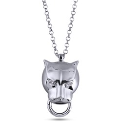 Кулон Пантера (кристаллы SW белые; покрытие родий) 80см, Есть комплект