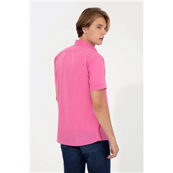 Erkek Pembe Kısa Kollu Gömlek