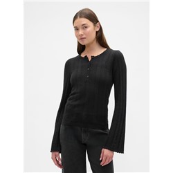 Pointelle Henley Top