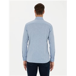 Mavi Slim Fit Uzun Kollu Gömlek