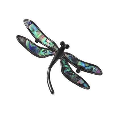 Брошь Стрекоза (гелиотис; покрытие черный родий) 7см, Есть комплект