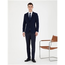 Lacivert Esnek Fit Blazer Ceket