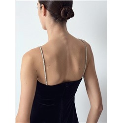 Платье миди из бархата, PL1594/grezla