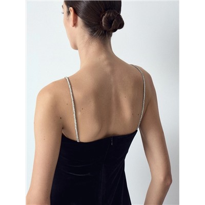 Платье миди из бархата, PL1594/grezla