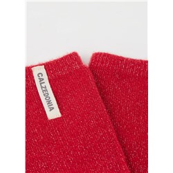 Haussocken in Rippstrick mit weihnachtlichem Glitzer