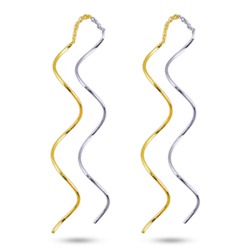 Серьги Паутина (покрытие золото, родий), Есть комплект