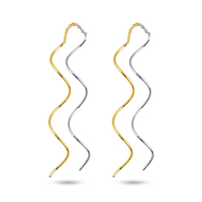 Серьги Паутина (покрытие золото, родий), Есть комплект