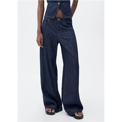 Jeans wideleg tiro medio