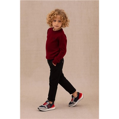 Erkek Çocuk Bordo Basic Bisiklet Yaka Kazak