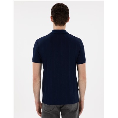 Lacivert Slim Fit Polo Yaka Tişört