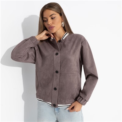 Бомбер из мягкой замши, Любуйся мной (коричневый)