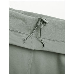 Брюки прямые на резинке из футера двухнитки с эластаном с затяжкой по низу