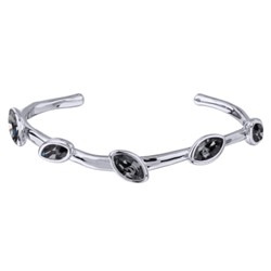 Браслет Эйва (кристаллы SW темно-серые; покрытие родий), Есть комплект