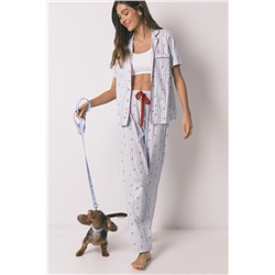 Correa perro azul cerezas