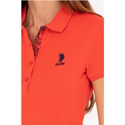 Kadın Kırmızı Basic Polo Yaka Tişört
