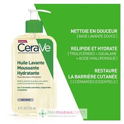 Cerave Huile Lavante Moussante Hydratante - Peaux Normales à Très Sèches 236ml