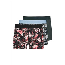 Jack & Jones 3'lü Paket Erkek Flower Forest Night İç Çamaşır Boxer Şort