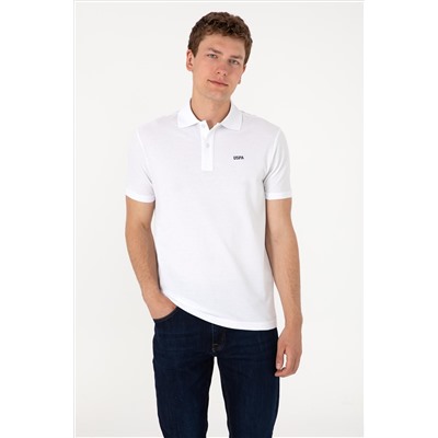 Erkek Regular Fit Polo Yaka Beyaz Basic Tişört
