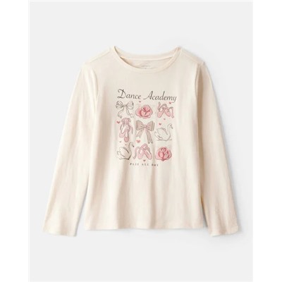Girls Strawberry Happy Vibes Long-Sleeve Graphic Tee - Pink