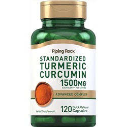 Piping Rock Turmeric Curcumin Complex 1500mg | 120 Capsules | with Black Pepper Extract and Tart Cherry | Advanced Formula Supplement | Non-GMO, Gluten Free