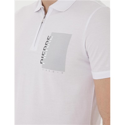 Beyaz Slim Fit Polo Yaka Tişört