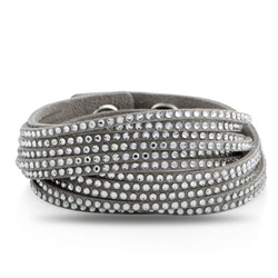 Swarovski  Slake Grey 2 in 1 Suede Wrap Bracelet 5181989 M Medium