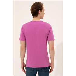 Erkek Menekşe Bisiklet Yaka Tişört