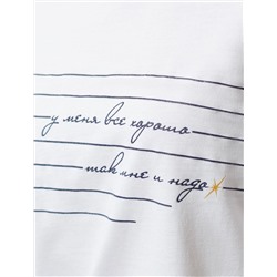 Футболка с принтом свободная из премиального 100% хлопка