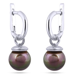 Серьги (Майорка 12мм шоколад; покрытие родий), Есть комплект