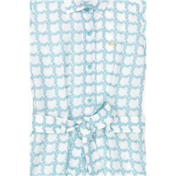 Kız Çocuk Su Yeşili Kısa Kol Dokuma Elbise