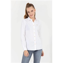 Kadın Beyaz Uzun Kollu Basic Gömlek