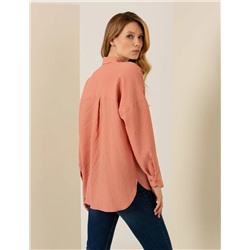 Pembe Oversize Uzun Kollu Gömlek