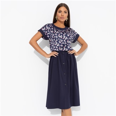 Комплект с юбкой с карманами, Молодая и привлекательная (2 в 1, индиго)