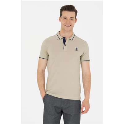 Erkek Haki Basic Polo Yaka Tişört