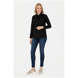 Kadın Siyah Uzun Kollu Basic Gömlek