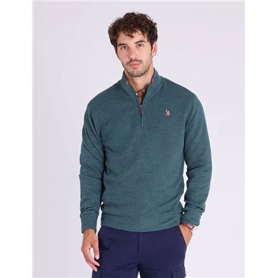 1/4 ZIP MOCK NECK FLATBACK PULLOVER
