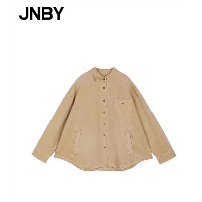 Свободная повседневная рубашка с длинным рукавом из хлопка и льняной смеси