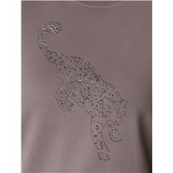 Нарядная футболка с принтом фольгой из премиального хлопка с эластаном