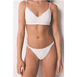 Tanga Seamless encaje blanca