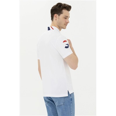 Erkek Beyaz Basic Polo Yaka Tişört