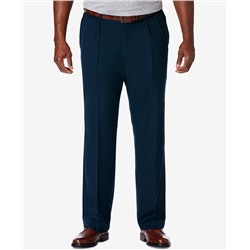 Haggar Men's Big & Tall Cool 18 PRO Classic-Fit Expandable Waist Pleated Stretch Dress Pants