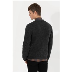 Erkek Antrasit Melanj Triko Hırka