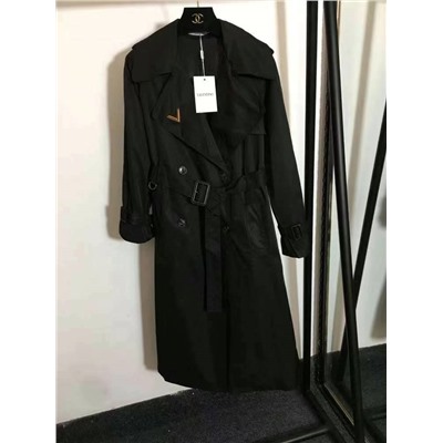 20215225 Valentin* новый ремень на талию, V-образная металлическая пряжка, украшенный лацканами, ветровка с длинными рукавами, разрез на пуговицах сзади, цвет хаки, черный, SML, [размер M; обхват груди 104, длина рукава 67, общая длина 110]