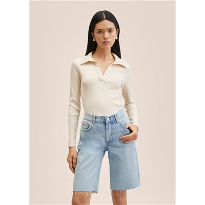 Bermudas vaqueras bajo deshilachado -  Mujer | MANGO OUTLET Melilla